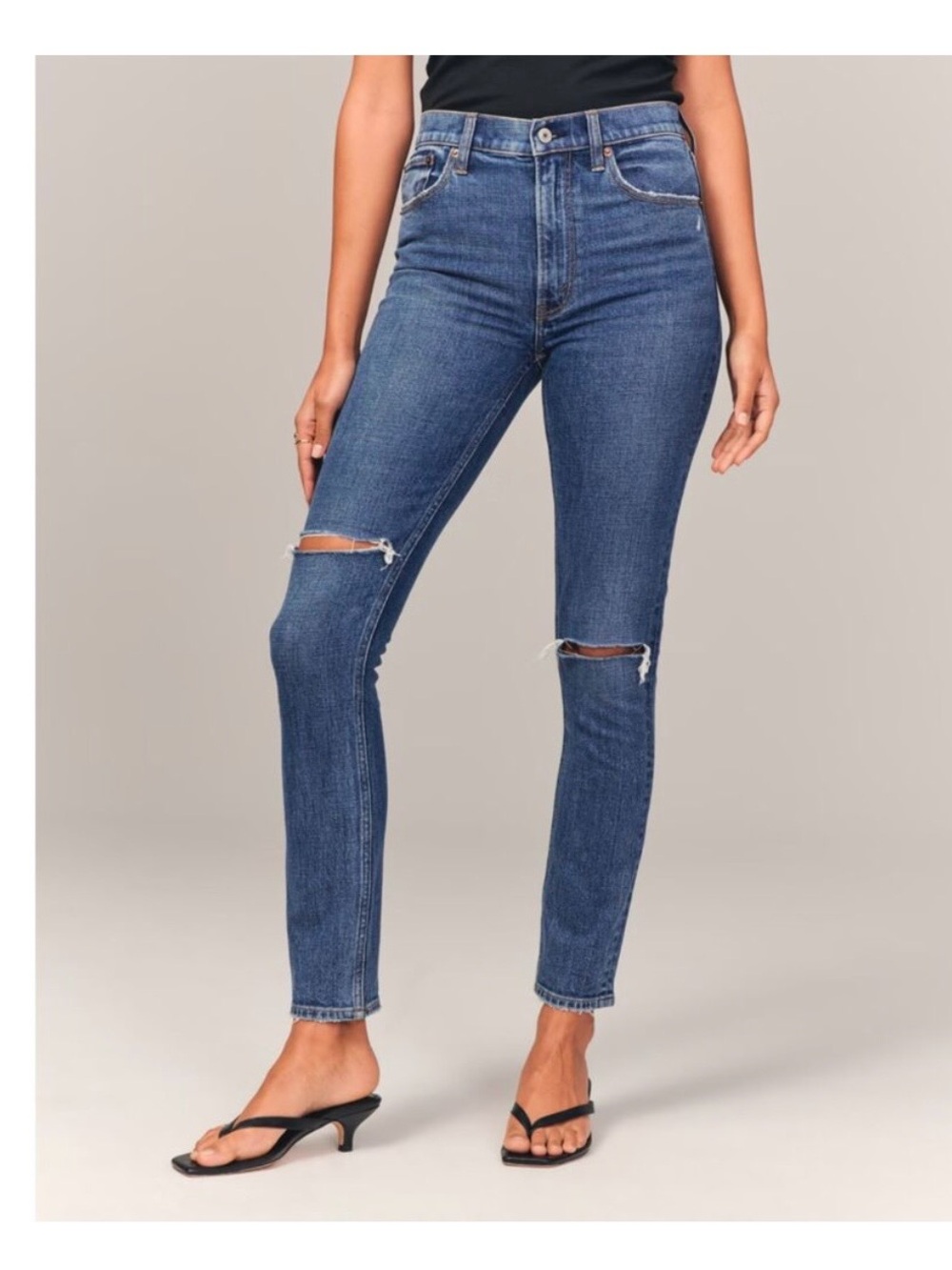 Abercrombie & Fitch Distressed Skinny High-Rise Jeans